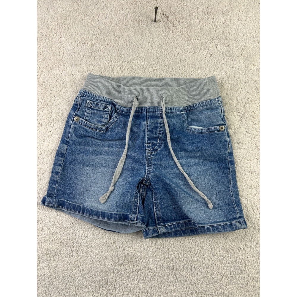 Justice Girls Denim Shorts‎ Size 8S With Gray Waistband & Drawstring